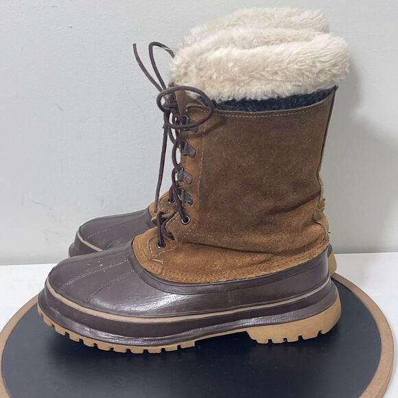 VTG SOREL Made Canada Power Kaufman Caribou Rubber Snow‎ Winter Boots Men Size 7 - Picture 5 of 11